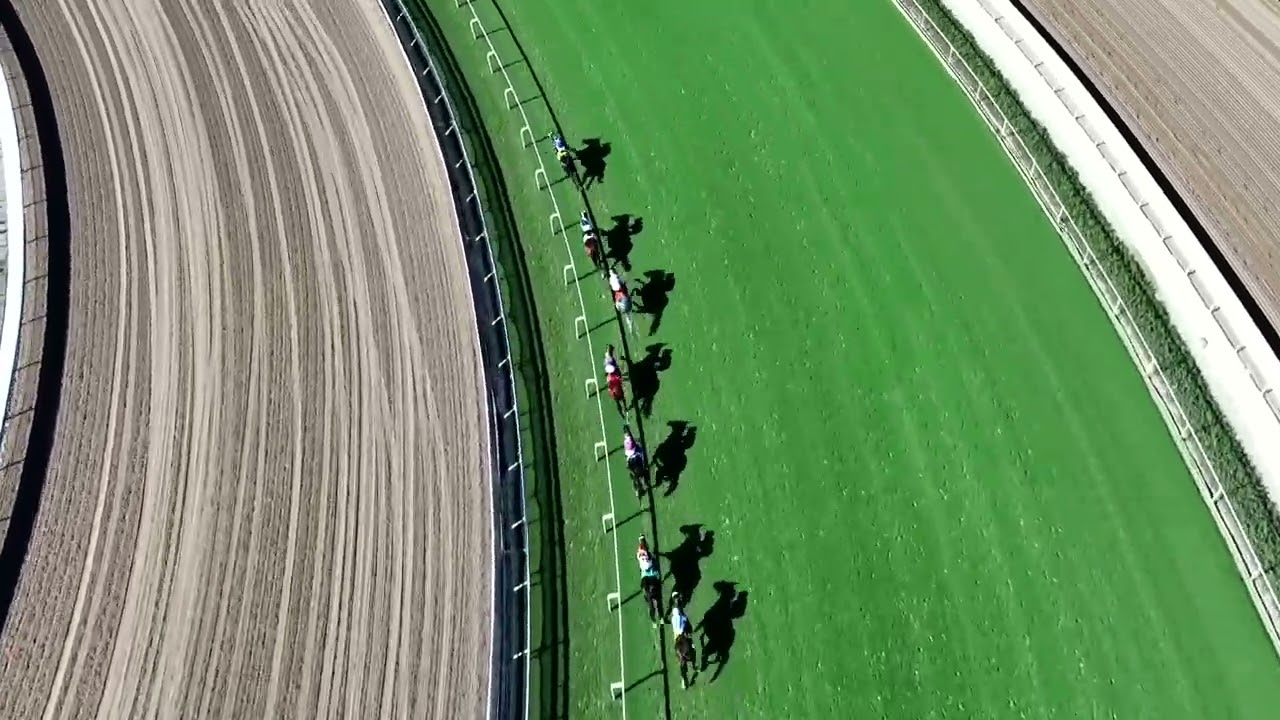 Drone Footage - Vanta Wins Race 6 on Sunday, October 4 at Santa Anita Park